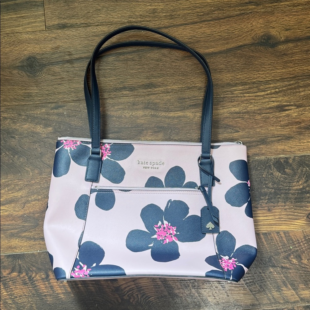 Kate Spade Pink and Blue Floral Handbag